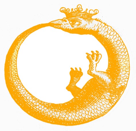 Ouroborus — Used by the Alchemists as a symbol for eternity, where the end is the beginning is the end is the beginning...etc